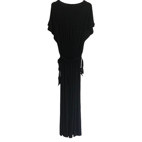 Grace Elements Drape Neck Bat Wing Belted Jumpsuit Black Size Small NWT - Picture 5 of 14